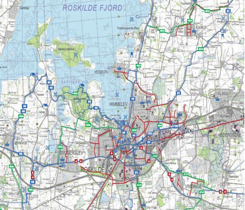 Cykelruter omkring Roskilde